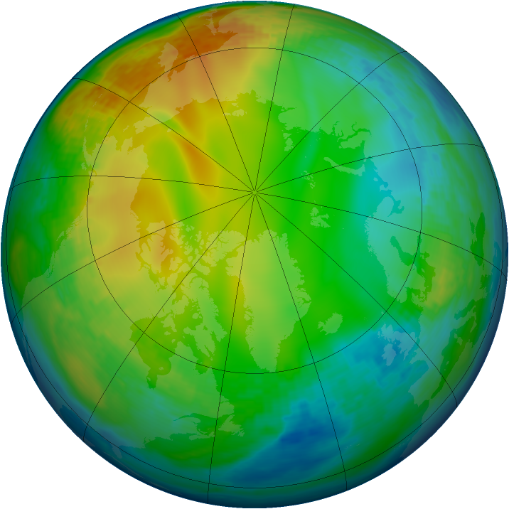 Arctic ozone map for 17 December 1993